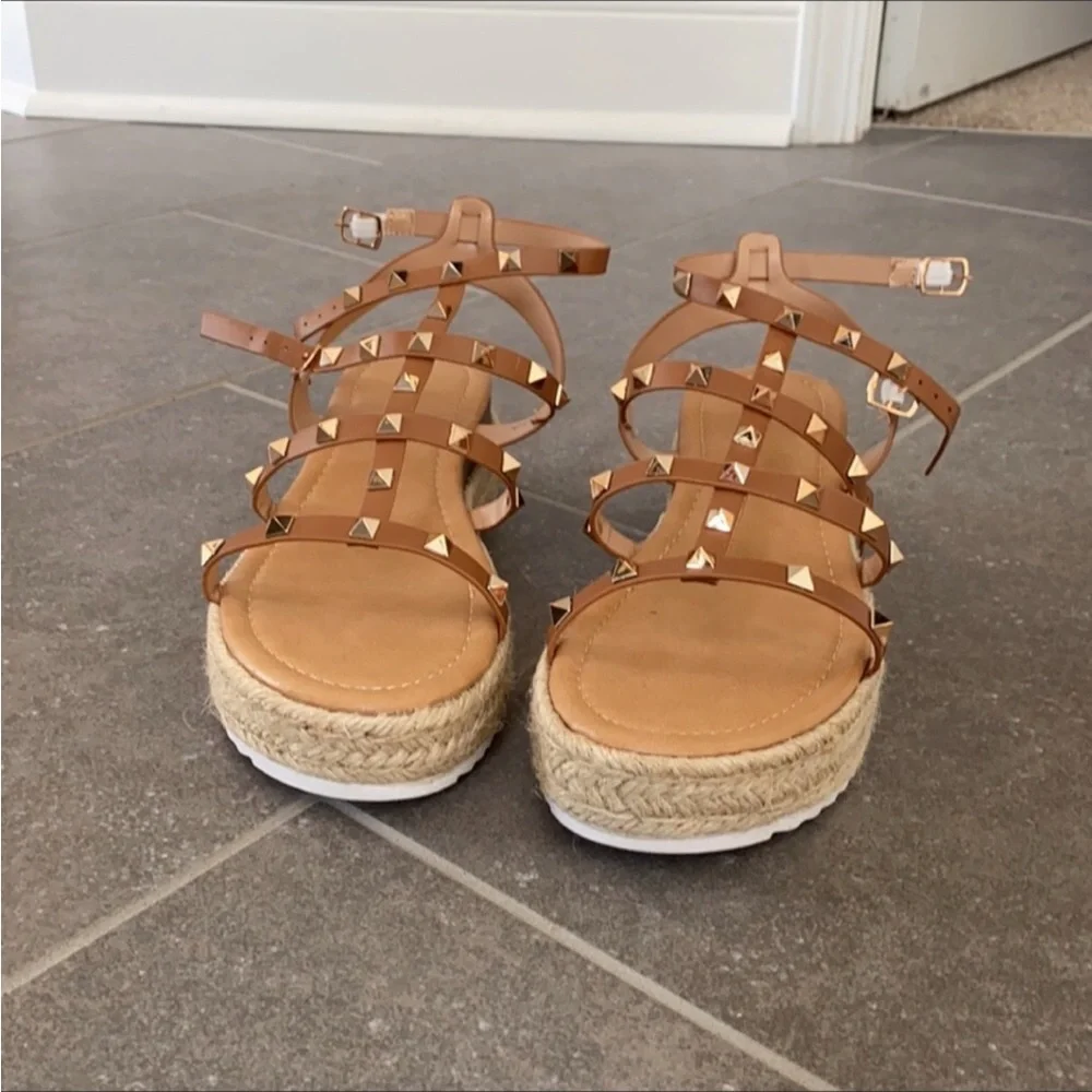 Tan Studded Espadrilles